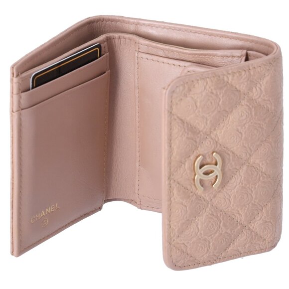 CHANEL Camellia Trifold Wallet A70301 Beige Leather - Picture 5 of 8